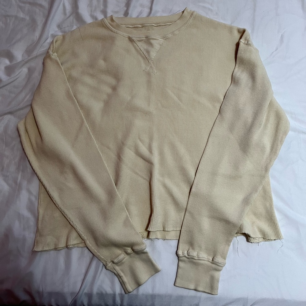 Brandy Melville Yellow Waffle Knit Shirt